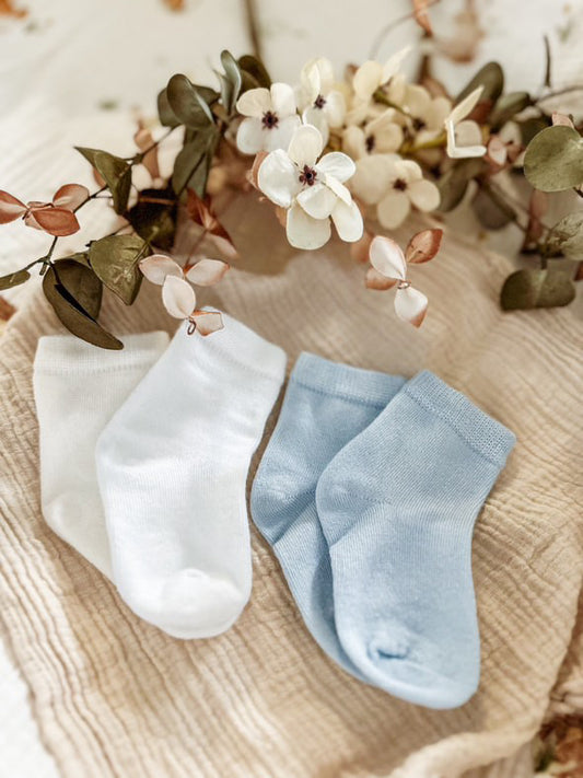 Bambus Socken WEISS - BLAU