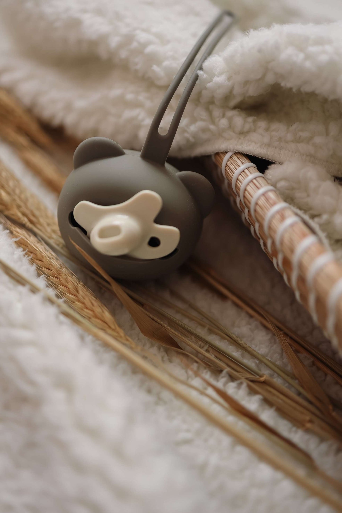 Panda Schnuller Tasche GRAU GRÜN