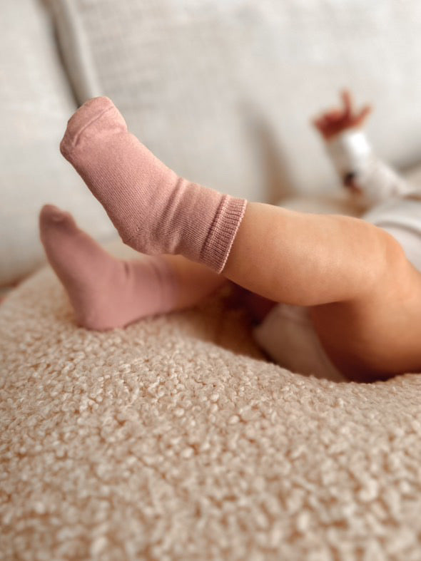 Bambus Socken WEISS - ROSA