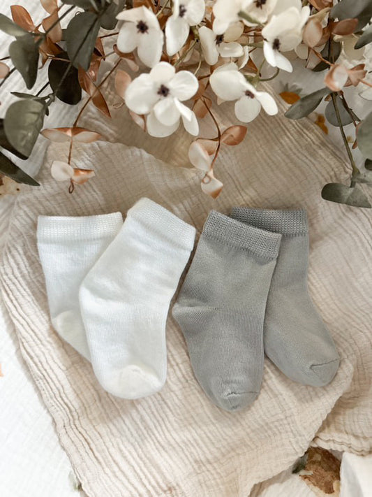Bambus Socken WEISS - GRAU